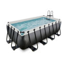 Piscine hors sol rectangulaire Black Leather 400x200x122cm avec pompe filtrante – Exit Toys