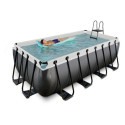 Piscine hors sol rectangulaire Black Leather 400x200x122cm avec pompe filtrante – Exit Toys