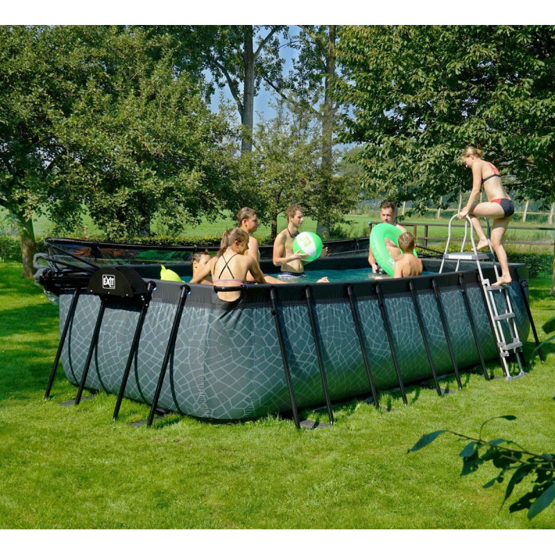 Piscine hors sol rectangulaire Stone 540x250x122cm avec pompe filtrante – Exit Toys