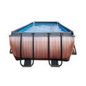 Piscine hors sol rectangulaire Wood 540x250x122cm avec pompe filtrante – Exit Toys