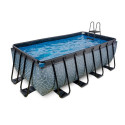 Piscine hors sol rectangulaire Stone 400x200x122cm avec pompe filtrante à sable – Exit Toys
