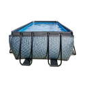Piscine hors sol rectangulaire Stone 400x200x122cm avec pompe filtrante à sable – Exit Toys