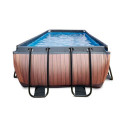 Piscine hors sol rectangulaire Wood 400x200x122cm avec pompe filtrante à sable – Exit Toys
