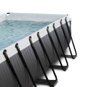 Piscine hors sol rectangulaire Black Leather 400x200x122cm avec pompe filtrante à sable – Exit Toys