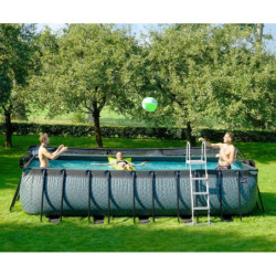 Piscine hors sol rectangulaire Stone 540x250x122cm avec pompe filtrante à sable – Exit Toys