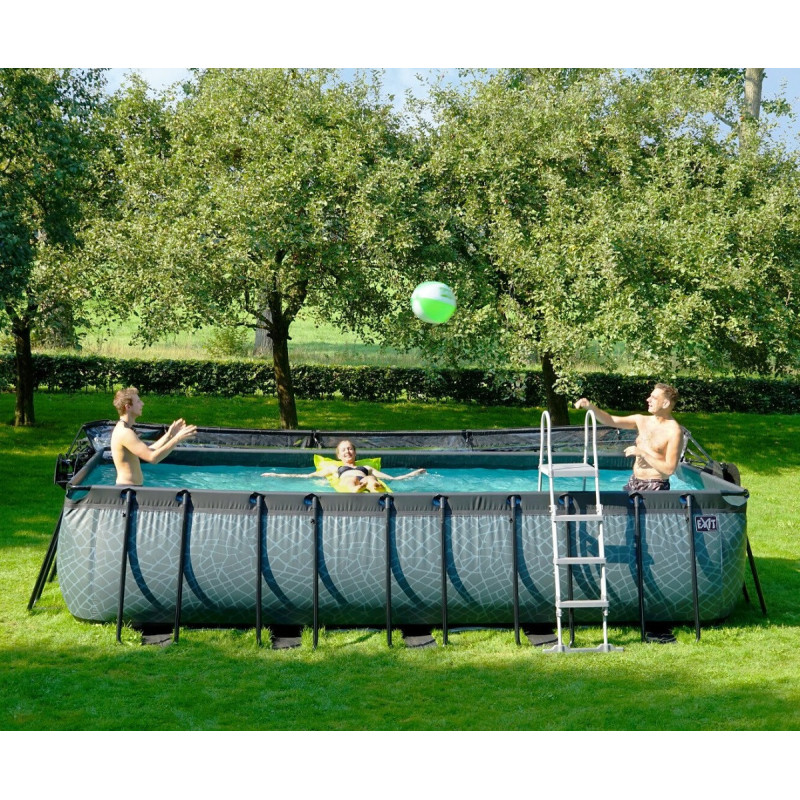 Piscine hors sol rectangulaire Stone 540x250x122cm avec pompe filtrante à sable – Exit Toys