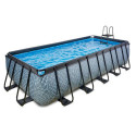 Piscine hors sol rectangulaire Stone 540x250x122cm avec pompe filtrante à sable – Exit Toys