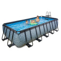 Piscine hors sol rectangulaire Stone 540x250x122cm avec pompe filtrante à sable – Exit Toys