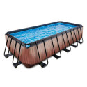Piscine hors sol rectangulaire Wood 540x250x122cm avec pompe filtrante à sable – Exit Toys
