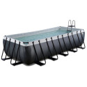 Piscine hors sol rectangulaire Black Leather 540x250x122cm avec pompe filtrante à sable – Exit Toys