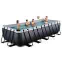 Piscine hors sol rectangulaire Black Leather 540x250x122cm avec pompe filtrante à sable – Exit Toys