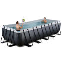 Piscine hors sol rectangulaire Black Leather 540x250x122cm avec pompe filtrante à sable – Exit Toys