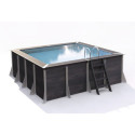 Piscine carrée Milly 320x320cm en composite PVC/CHANVRE Justaposé	