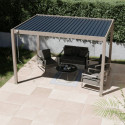 Pergola bioclimatique autoportante en alu aspect bois 3x4m Ombrea