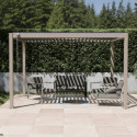 Pergola bioclimatique autoportante en alu aspect bois 3x4m Ombrea