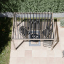 Pergola bioclimatique autoportante en alu aspect bois 3x4m Ombrea