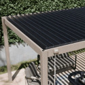 Pergola bioclimatique autoportante en alu aspect bois 3x4m Ombrea