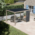 Pergola bioclimatique autoportante en alu aspect bois 3x4m Ombrea