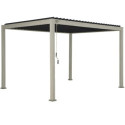 Pergola bioclimatique autoportante en alu aspect bois 3x4m Ombrea