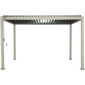 Pergola bioclimatique autoportante en alu aspect bois 3x4m Ombrea