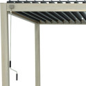 Pergola bioclimatique autoportante en alu aspect bois 3x4m Ombrea