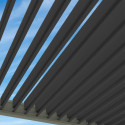 Pergola bioclimatique autoportante en alu aspect bois 3x4m Ombrea