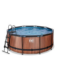 Piscine hors sol ronde Wood ø360x122cm avec pompe filtrante – Exit Toys
