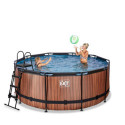 Piscine hors sol ronde Wood ø360x122cm avec pompe filtrante – Exit Toys