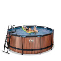 Piscine hors sol ronde Wood ø360x122cm avec pompe filtrante – Exit Toys