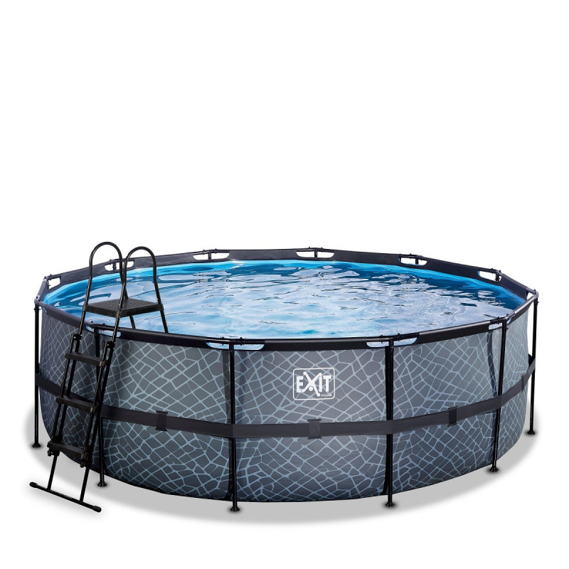 Piscine hors sol ronde Stone ø427x122cm avec pompe filtrante – Exit Toys