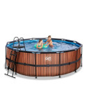 Piscine hors sol ronde Wood ø427x122cm avec pompe filtrante – Exit Toys