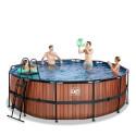 Piscine hors sol ronde Wood ø427x122cm avec pompe filtrante – Exit Toys