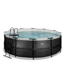Piscine hors sol ronde Black Leather ø427x122cm avec pompe filtrante – Exit Toys