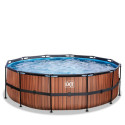 Piscine hors sol ronde Wood ø450x122cm avec pompe filtrante – Exit Toys