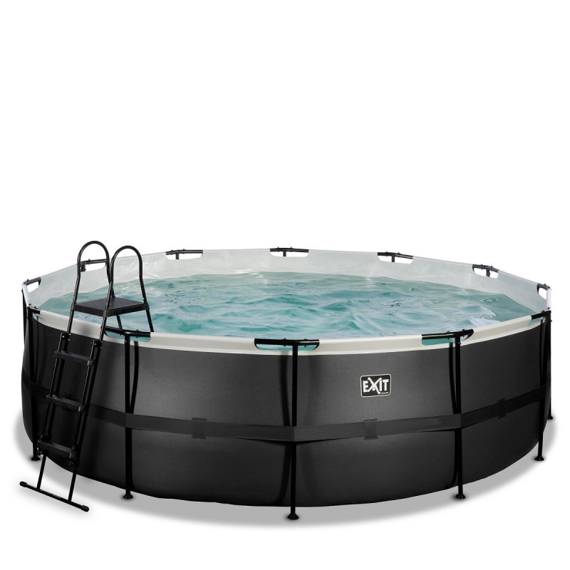 Piscine hors sol ronde Black Leather ø450x122cm avec pompe filtrante – Exit Toys