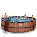 Piscine hors sol ronde Wood ø488x122cm avec pompe filtrante – Exit Toys