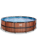 Piscine hors sol ronde Wood ø488x122cm avec pompe filtrante – Exit Toys