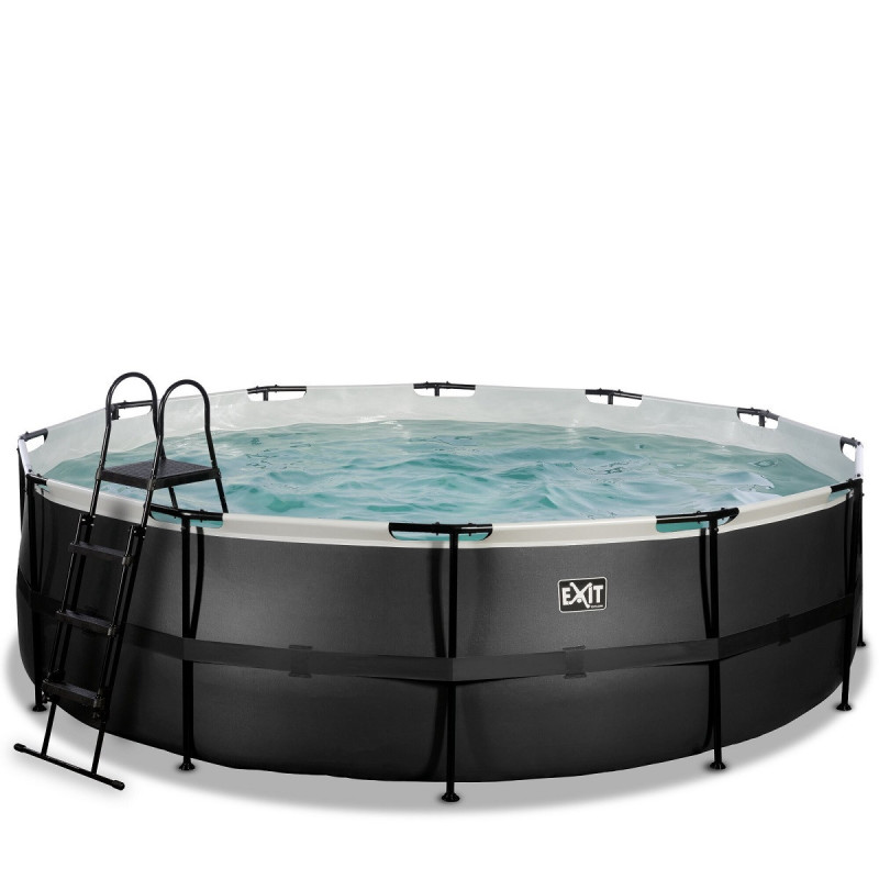 Piscine hors sol ronde Black Leather ø488x122cm avec pompe filtrante – Exit Toys