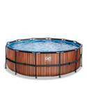 Piscine hors sol ronde Wood ø427x122cm avec pompe filtrante à sable – Exit Toys