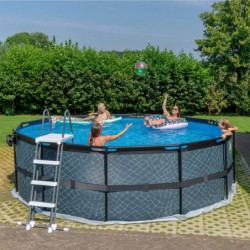 Piscine hors sol ronde Stone ø450x122cm avec pompe filtrante à sable – Exit Toys