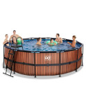 Piscine hors sol ronde Wood ø450x122cm avec pompe filtrante à sable – Exit Toys