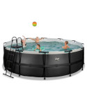 Piscine hors sol ronde Black Leather ø450x122cm avec pompe filtrante à sable – Exit Toys