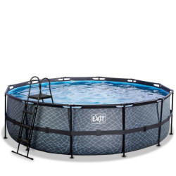 Piscine hors sol ronde Stone ø488x122cm avec pompe filtrante à sable – Exit Toys