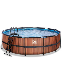 Piscine hors sol ronde Wood ø488x122cm avec pompe filtrante à sable – Exit Toys