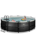 Piscine hors sol ronde Black Leather ø488x122cm avec pompe filtrante à sable – Exit Toys
