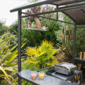 Abri pour barbecue 3,6m² en aluminium gris anthracite et polycarbonate DCB Garden