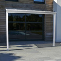 Pergola adossée 300x300cm en aluminium blanc et polycarbonate 4mm CIELO - DCB Garden