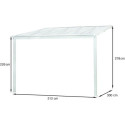 Pergola adossée 300x300cm en aluminium blanc et polycarbonate 4mm CIELO - DCB Garden
