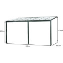 Pergola adossée 435x300cm en aluminium noir et polycarbonate 4mm CIELO - DCB Garden