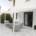 Pergola adossée 435x300cm en aluminium blanc et polycarbonate 4mm CIELO - DCB Garden
